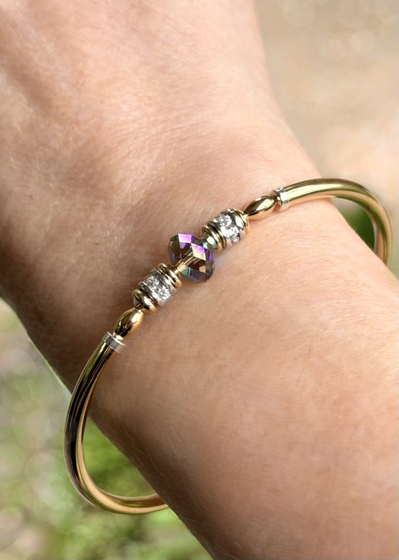 Carla Black Opal Austrian Crystal Gold Filled Bracelet - Image 2