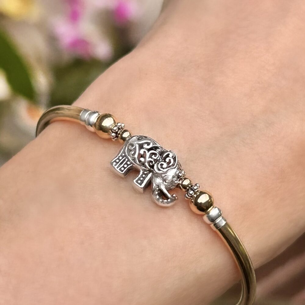 Little Elephant 2 Tone Gold Filled Bracelet