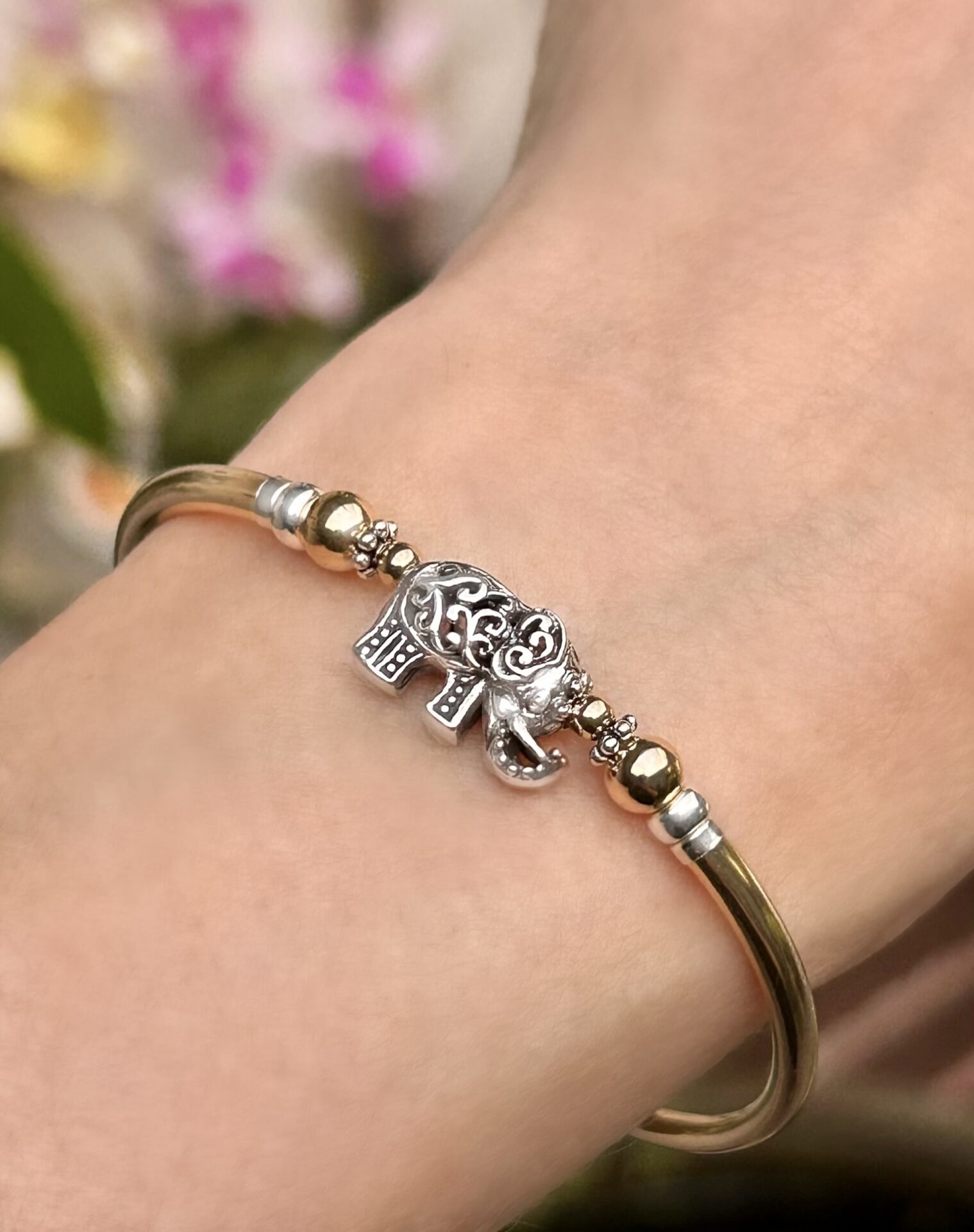 Little Elephant 2 Tone Gold Filled Bracelet
