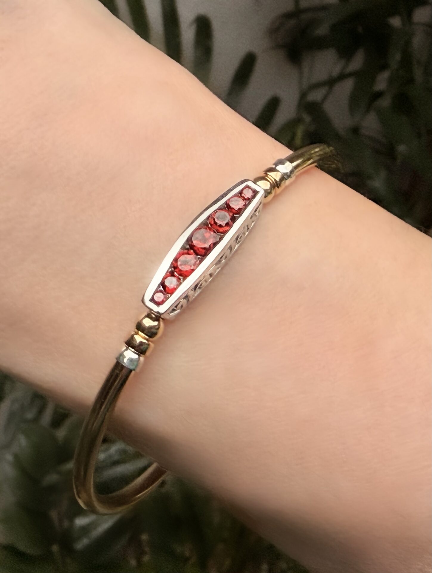 Garnet Emilie Gold Filled Bracelet - Image 2