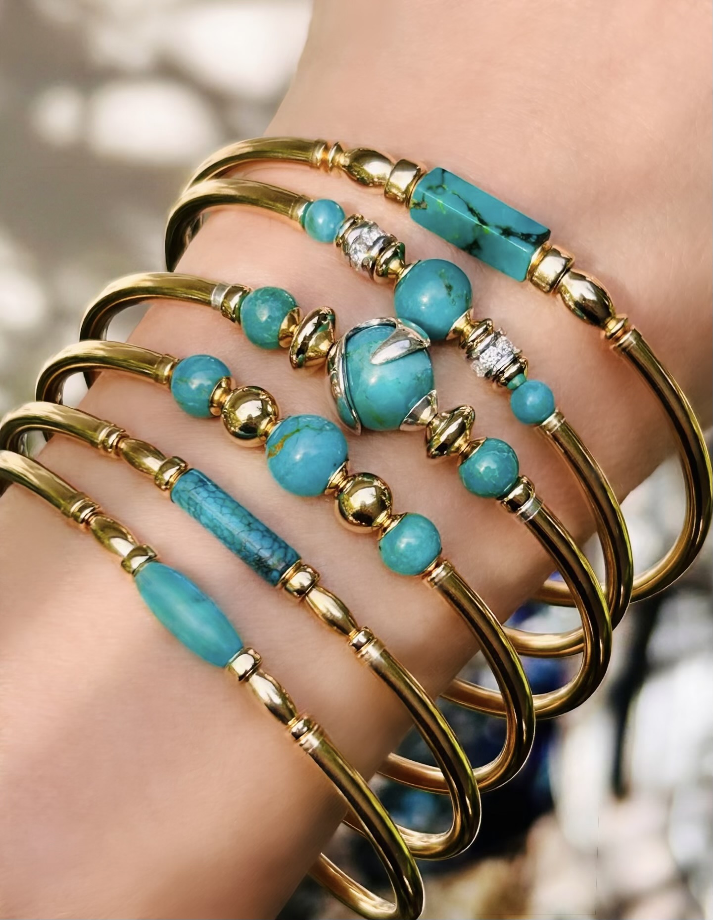 Turquoise Oriana Gold Filled Bracelet - Image 5