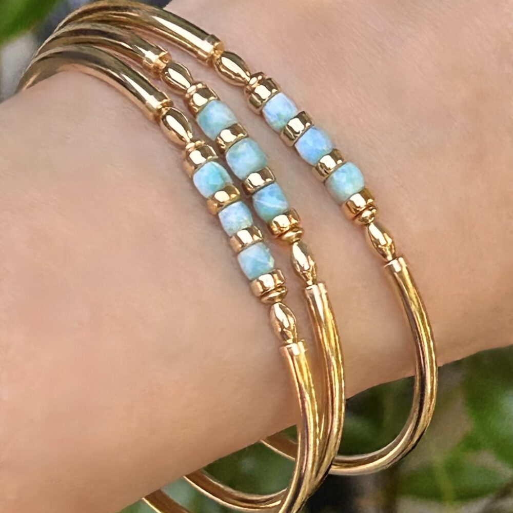 Larimar Pia Gold Filled Bracelet