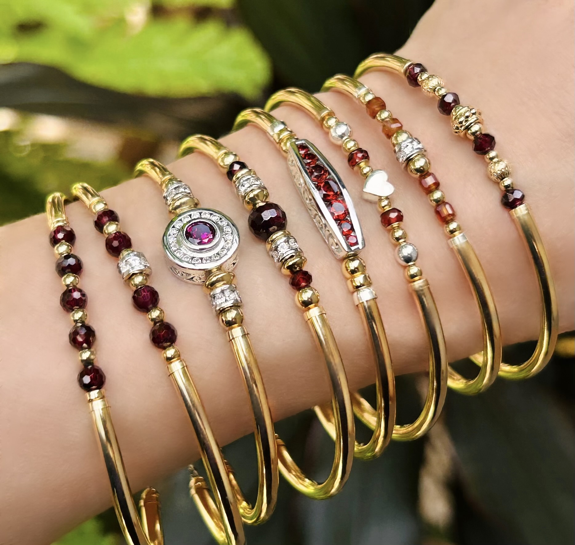 Garnet Nikki Gold Filled Bracelet - Image 4