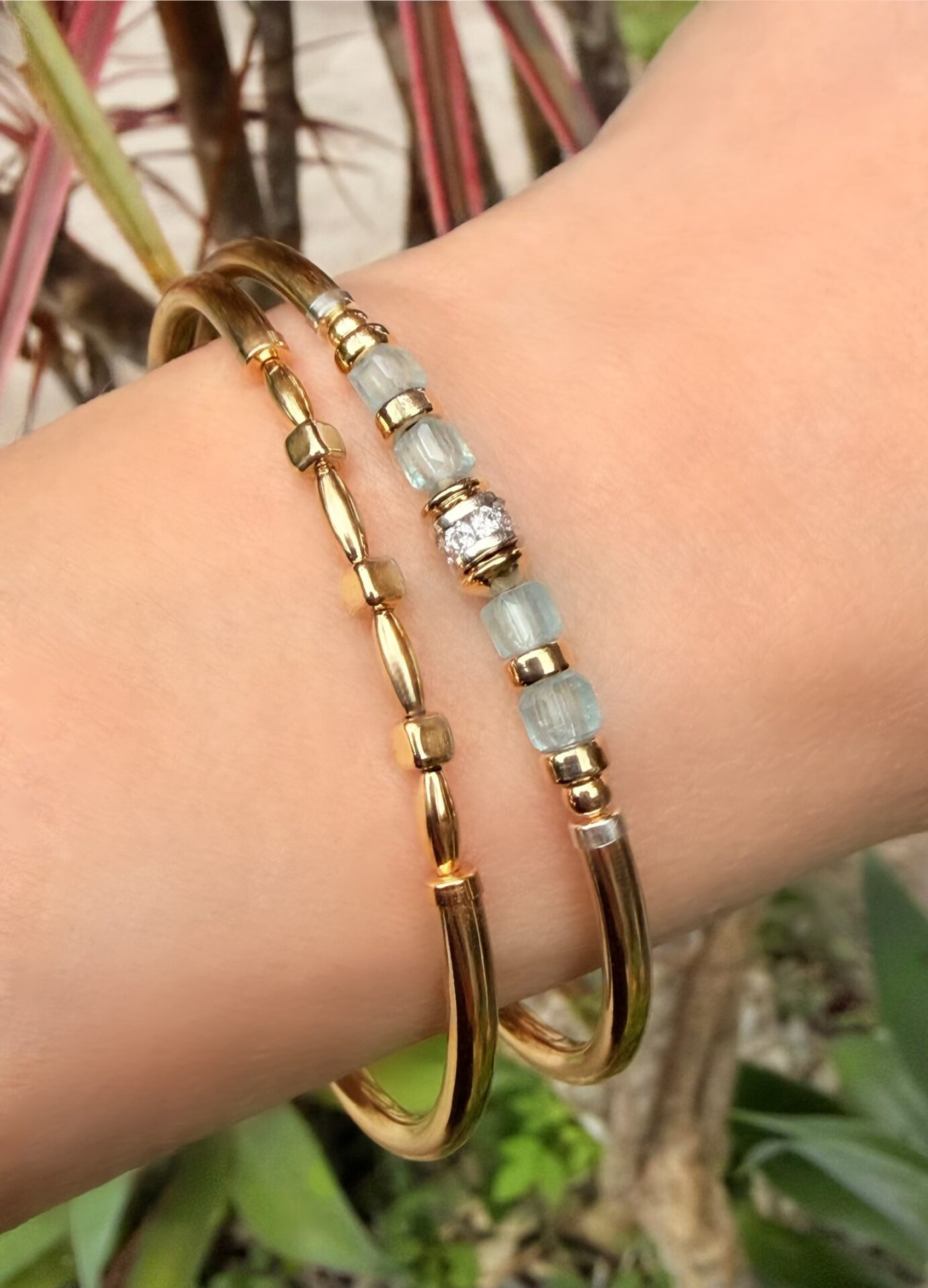 Aquamarine Nikki Gold Filled Bracelet - Image 3