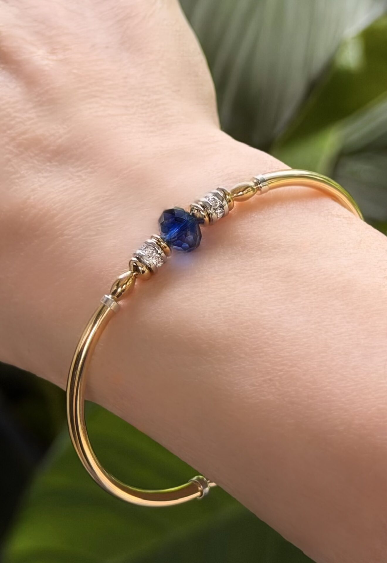 Carla Sapphire Austrian Crystal Gold Filled Bracelet - Image 2