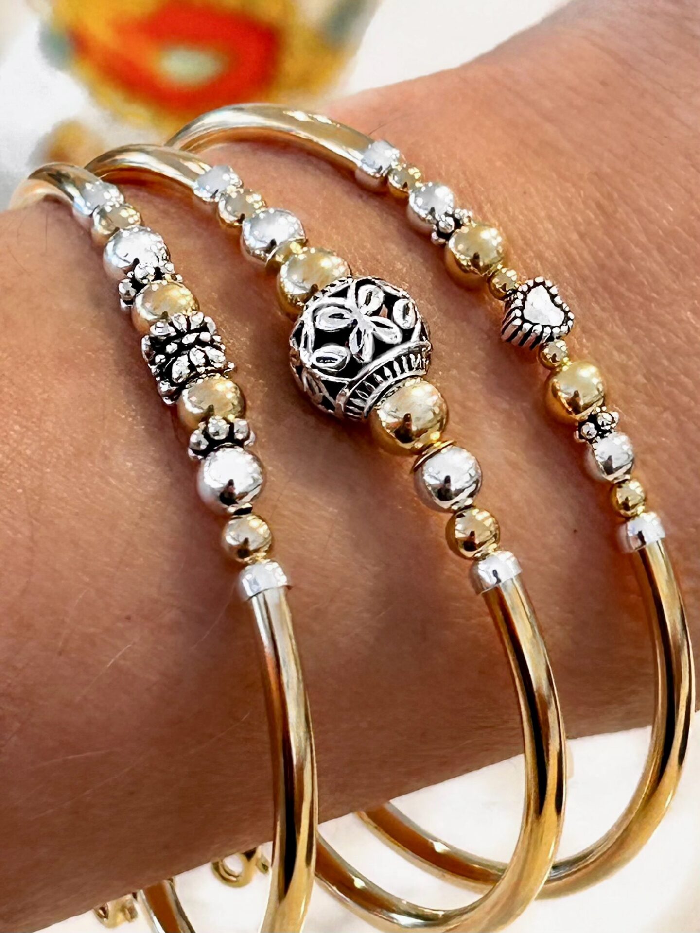 Butterfly Joy 2 Tone Gold Filled Bracelet - Image 3