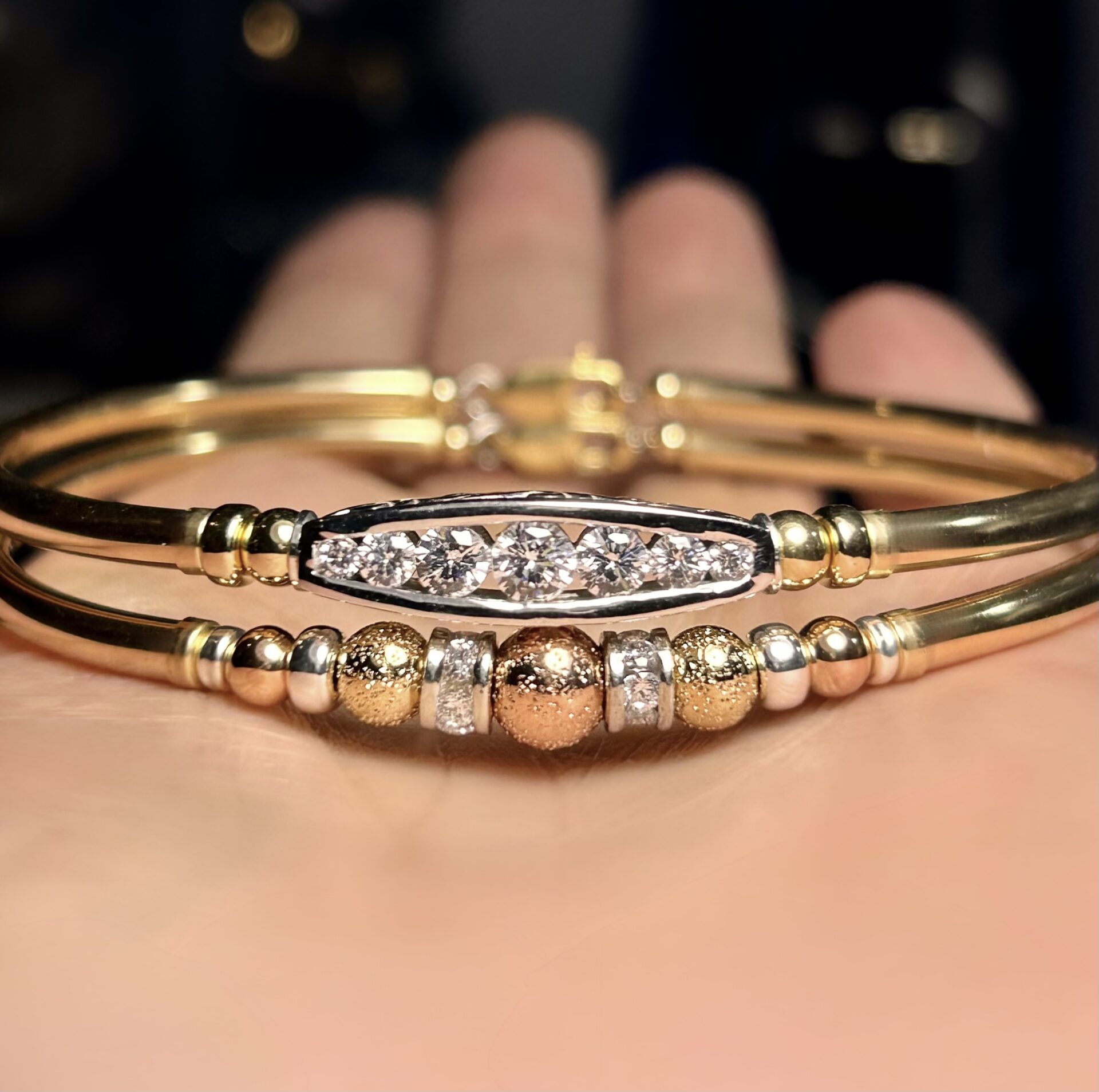 Amirah Tri Colour Cz Gold Filled Bracelet - Image 4