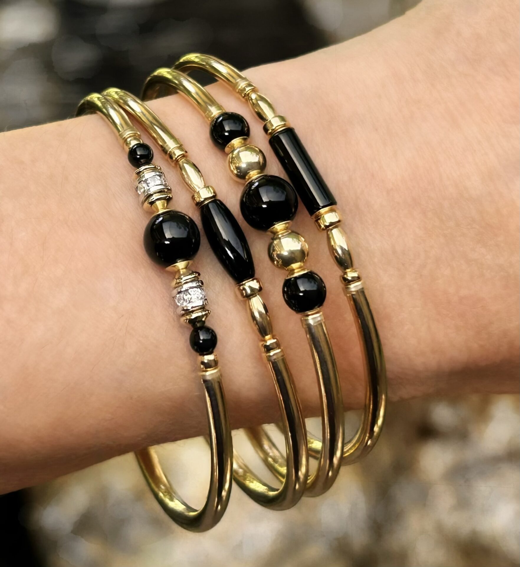 Black Onyx Bella Gold Filled Bracelet - Image 3