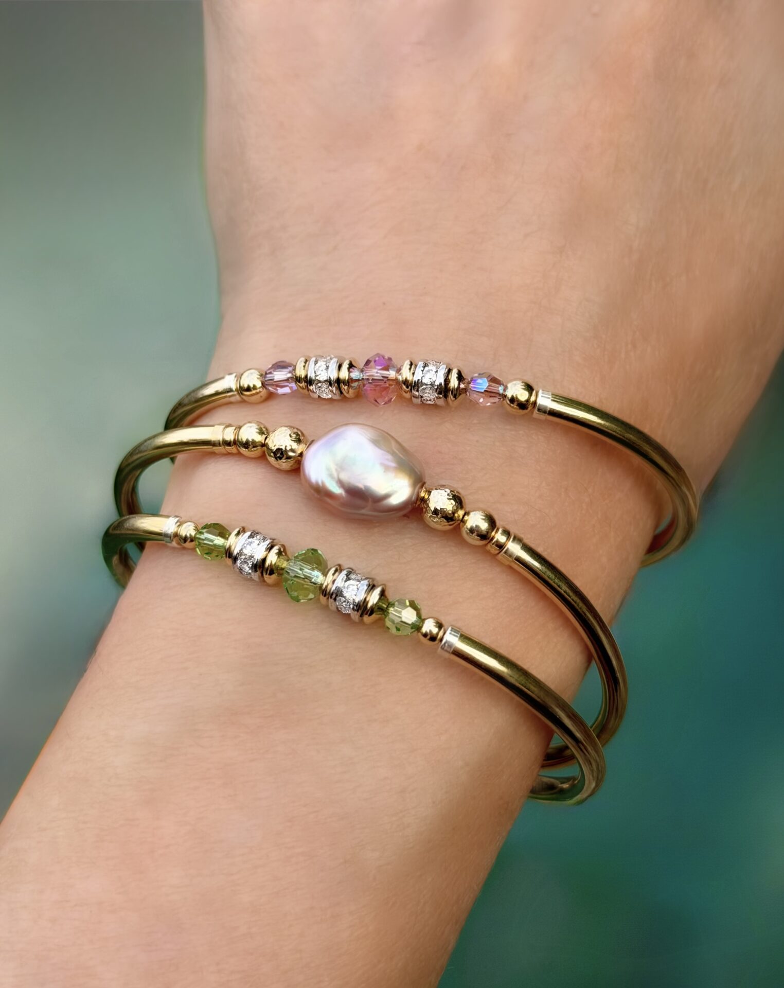 Vienna Pink Australian Crystal Gold Filled Bracelet - Image 5