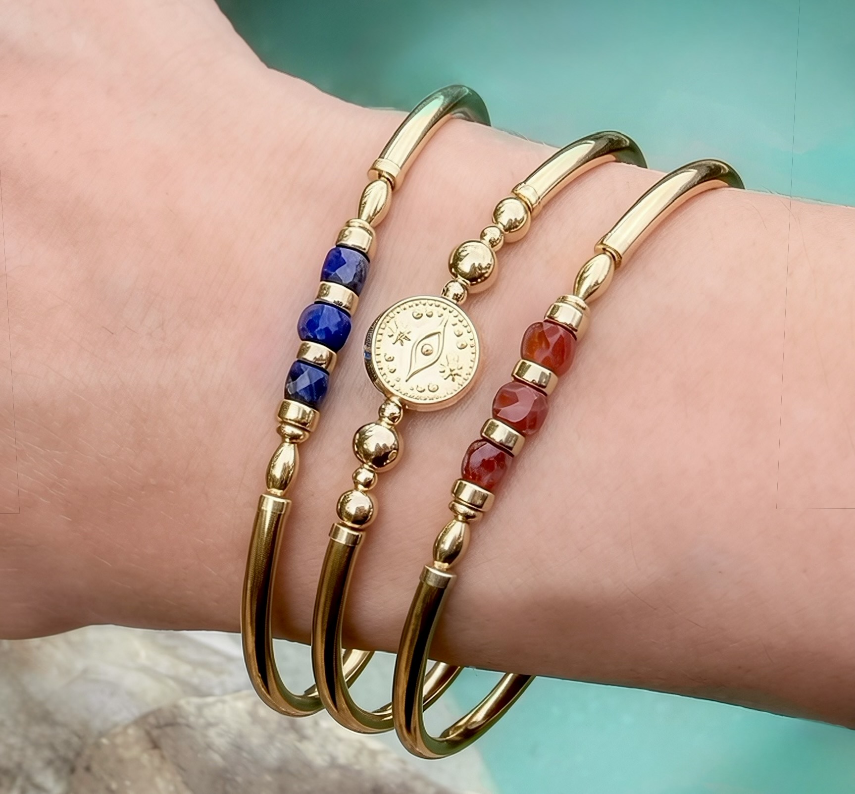 Lapis Lazuli Pia Gold filled Bracelet - Image 4