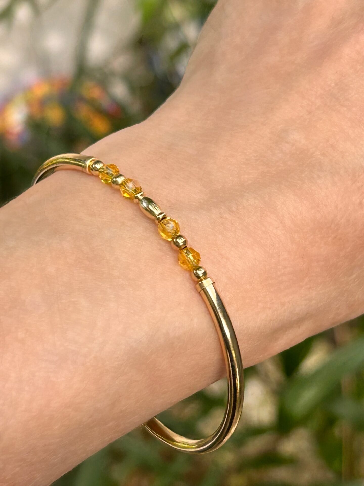 Abbie Citrine Austrian Crystal Gold Filled Bracelet - Image 3
