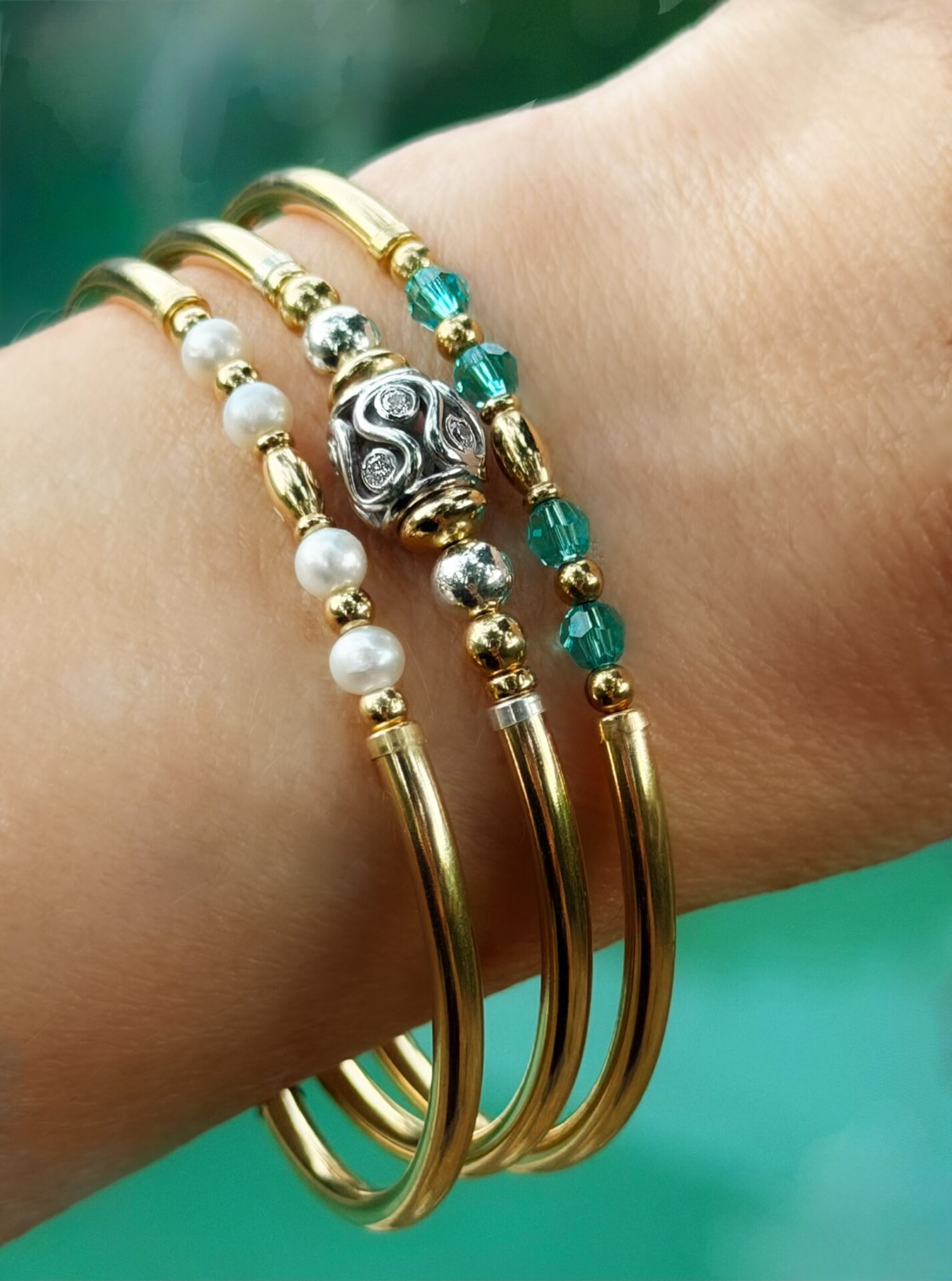 Abbie Topaz Austrian Crystal Gold Filled Bracelet - Image 4