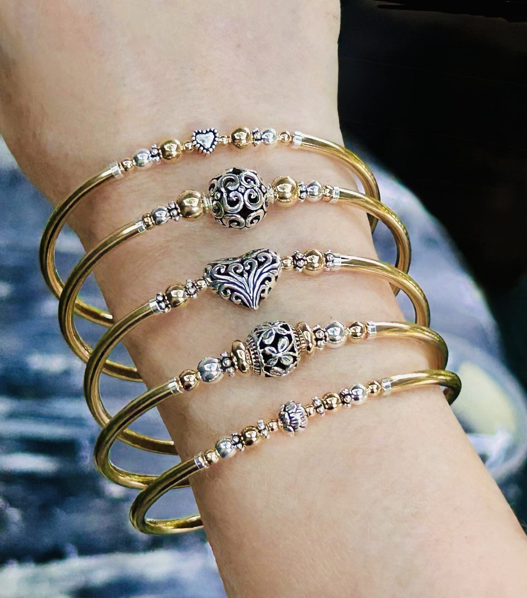 Butterfly Joy 2 Tone Gold Filled Bracelet - Image 2