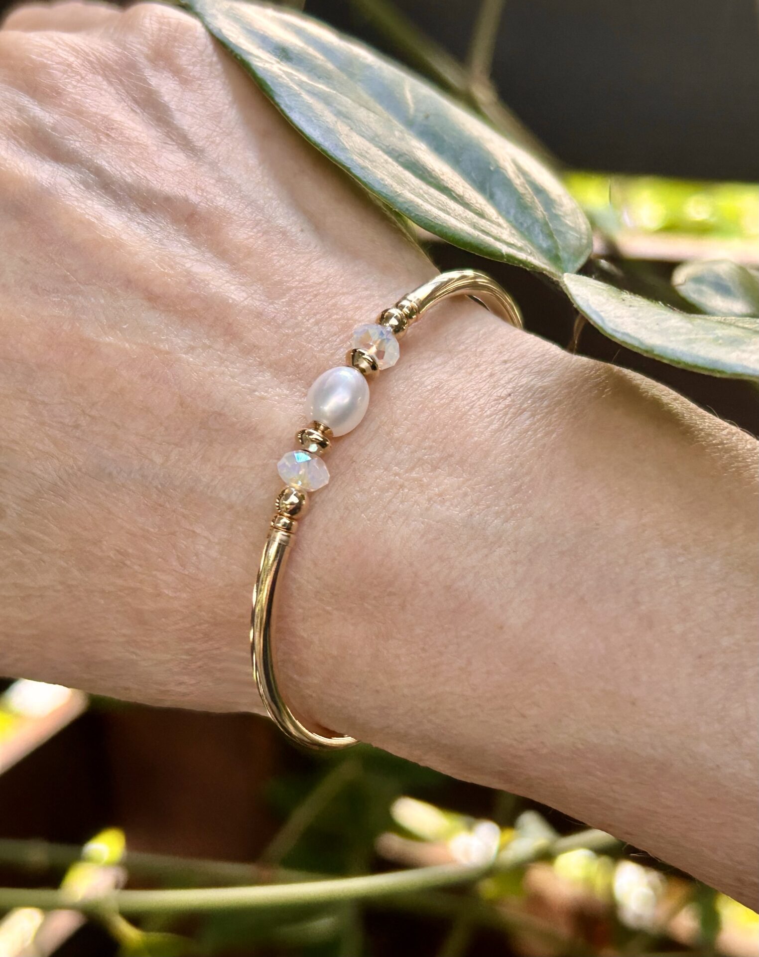 Lena White Pearl Gold Filled Bracelet - Image 4