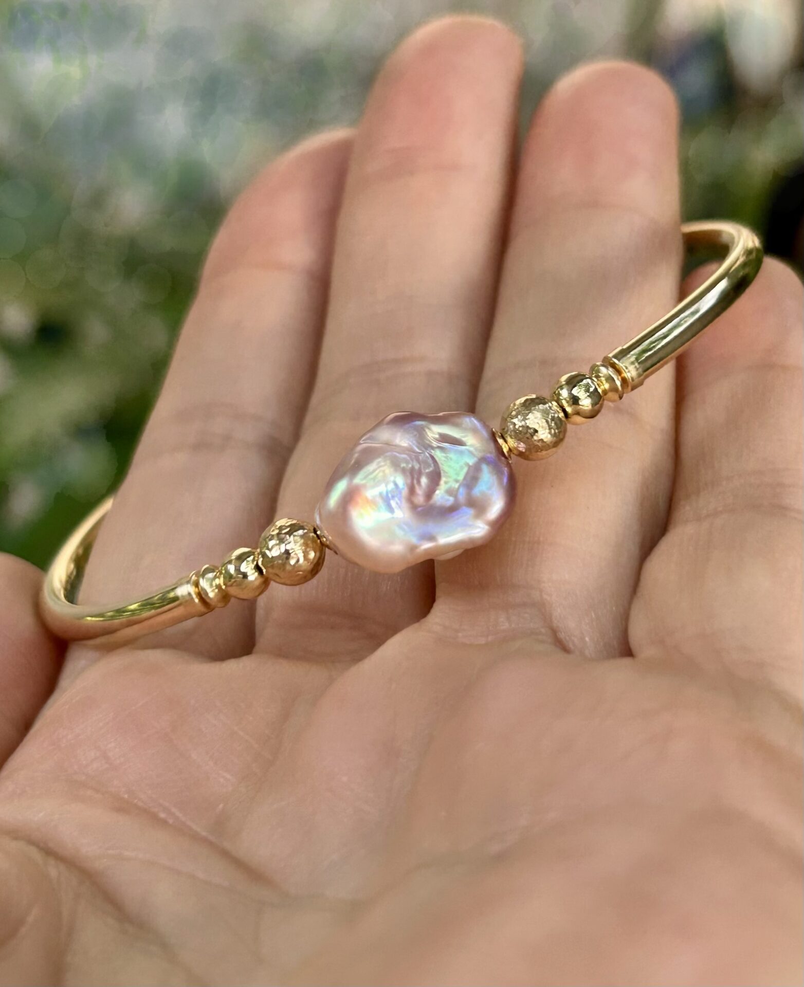 Keshi Pink Pearl Gold Filled Bracelet - Image 3