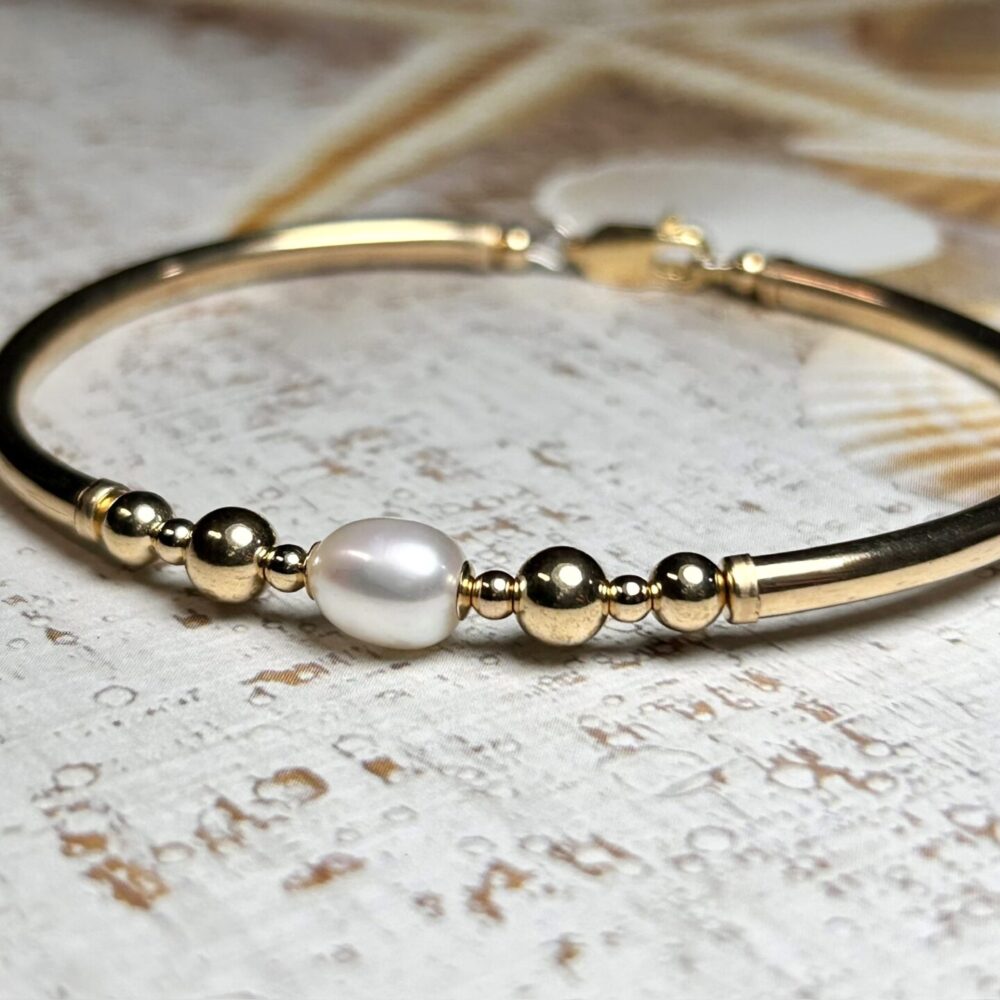Hollie White Pearl Gold Filled Bracelet