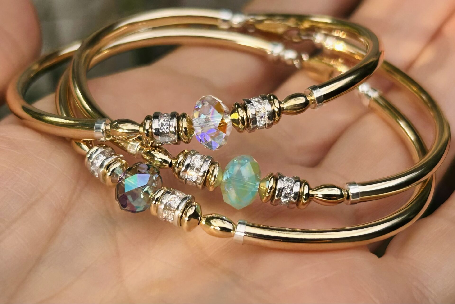 Carla Clear Austrian Crystal Gold Filled Bracelet - Image 3