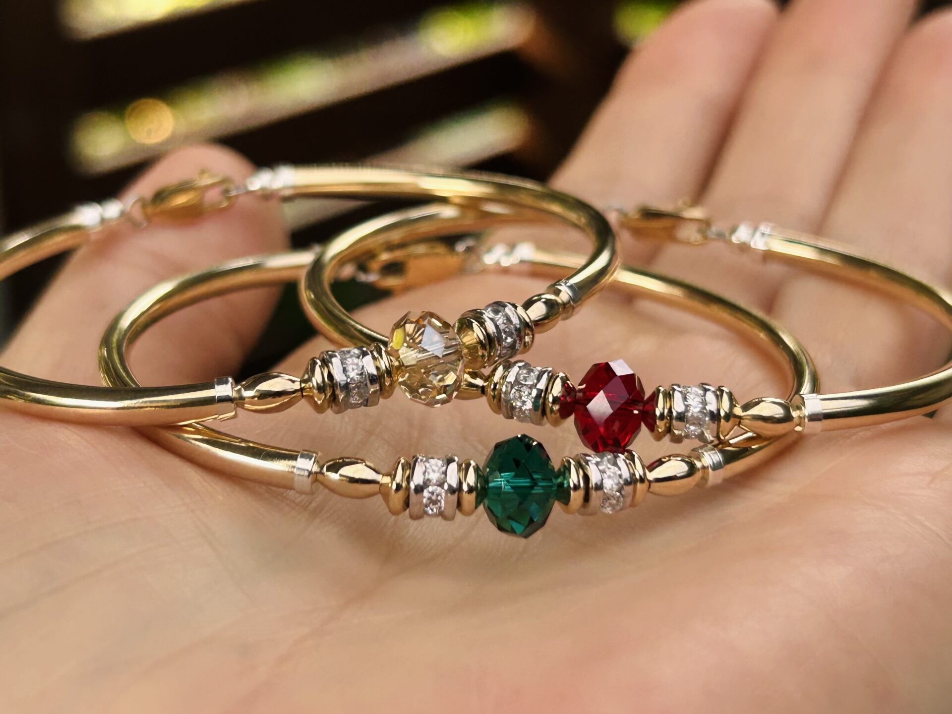 Carla Emerald Austrian Crystal Gold Filled Bracelet - Image 4