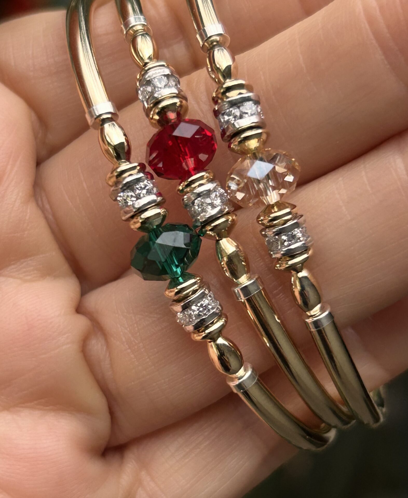 Carla Champagne Austrian Crystal Gold Filled Bracelet - Image 2