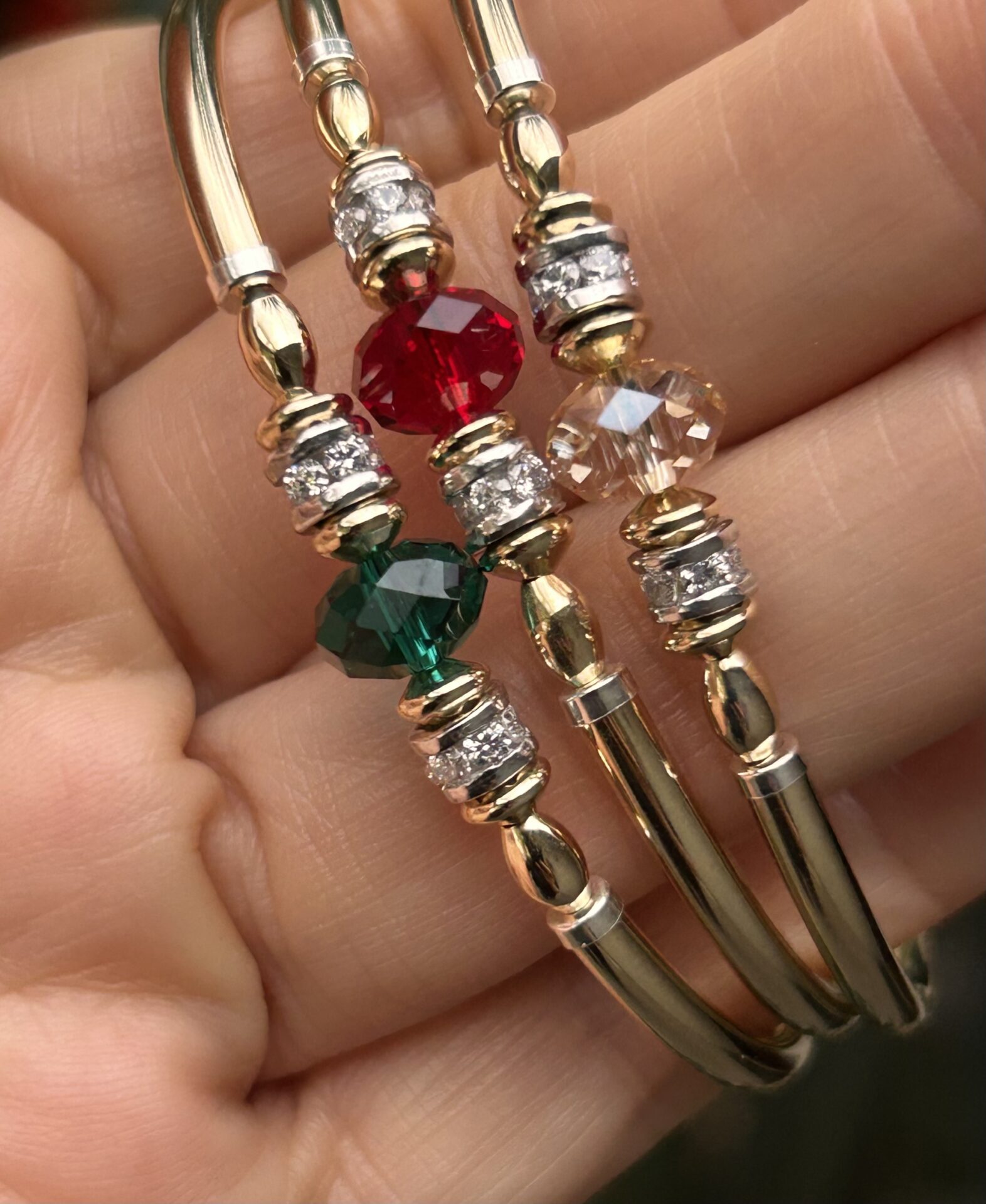 Carla Red Austrian Crystal Gold Filled Bracelet - Image 3