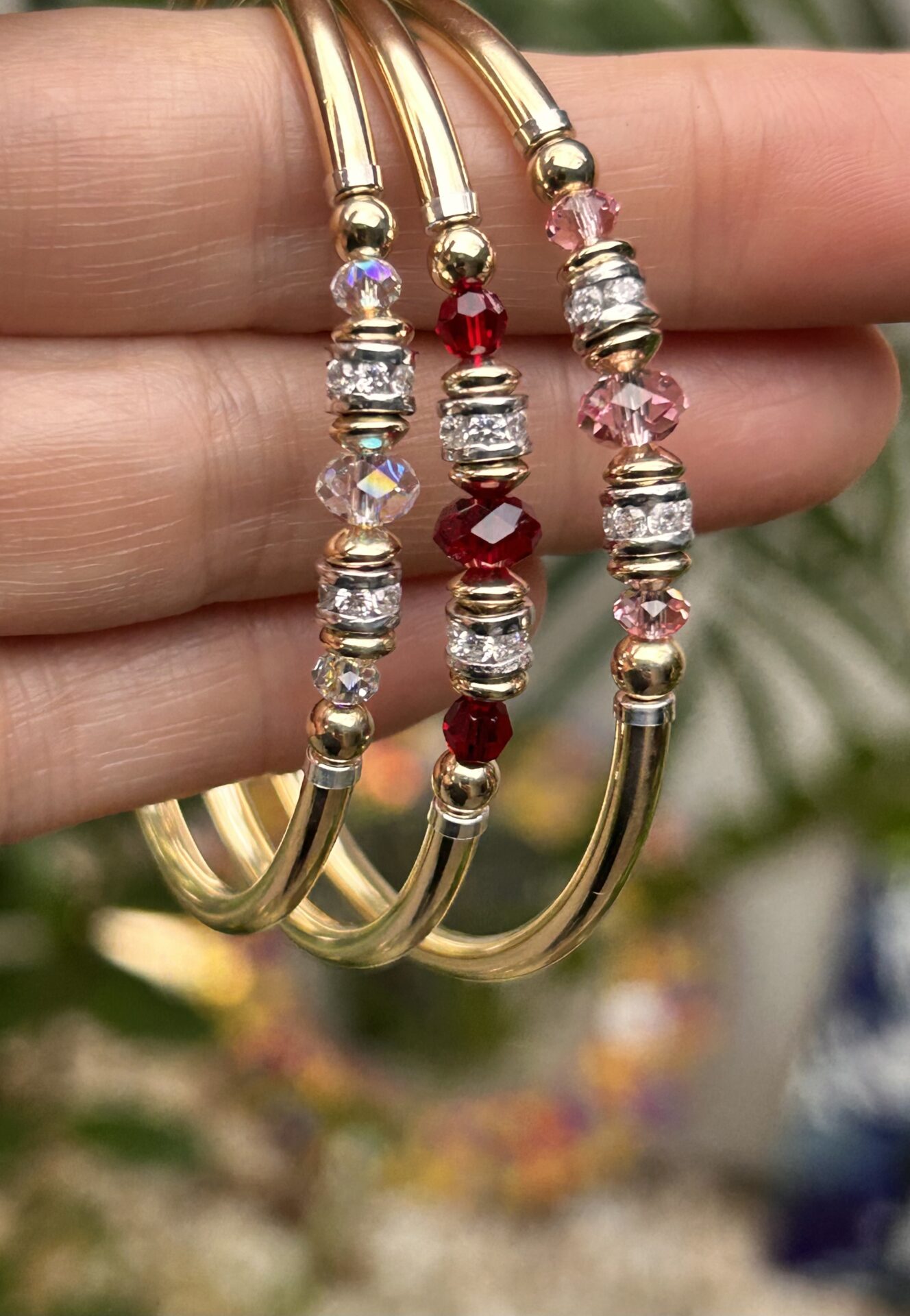 Vienna Red Austrian Crystal Gold Filled Bracelet - Image 3