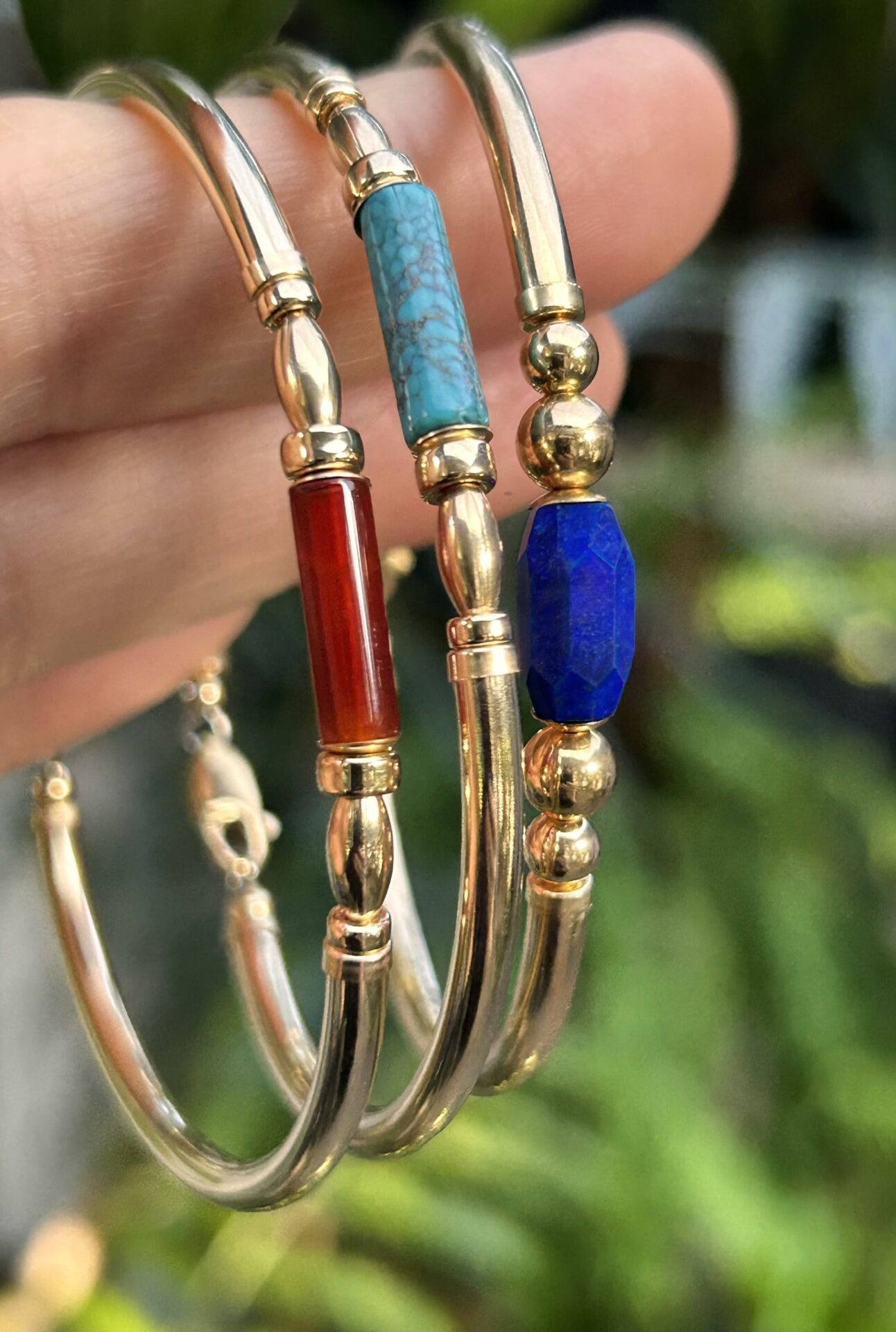 Carnelian Cylinder Gold Filled Bracelet - Image 2