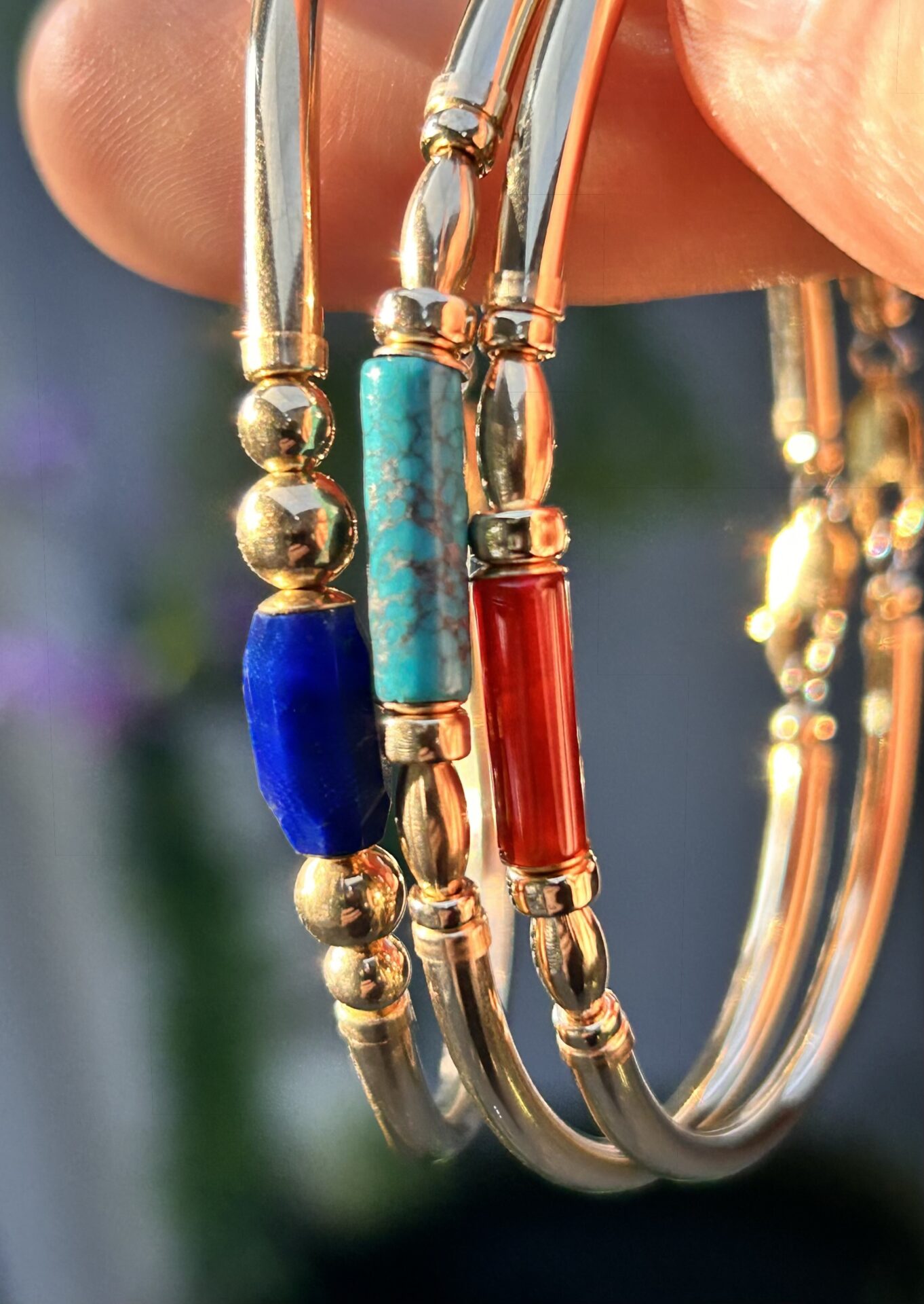 Carnelian Cylinder Gold Filled Bracelet - Image 4