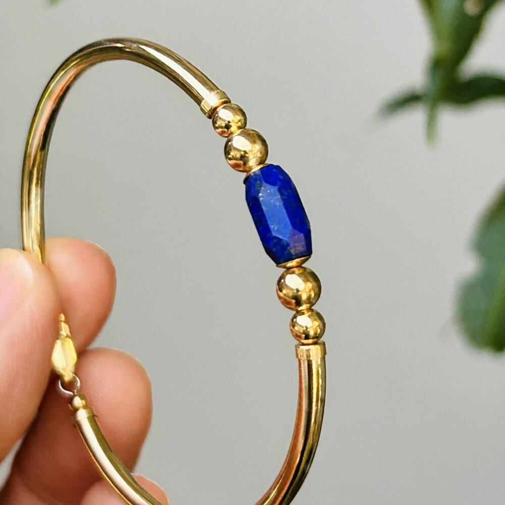 Lapis Lazuli Bar Gold Filled Bracelet