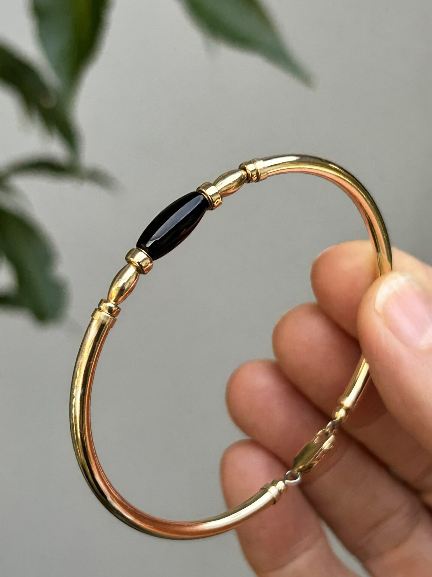 Black Onyx Oval Gold Filled Bracelet - Image 3