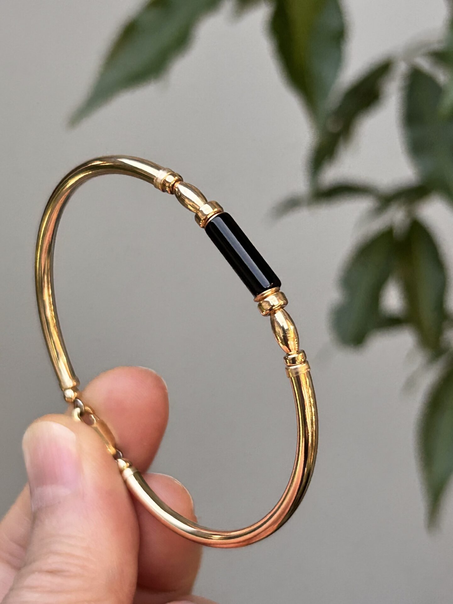 Black Onyx Cylinder Gold Filled Bracelet - Image 2