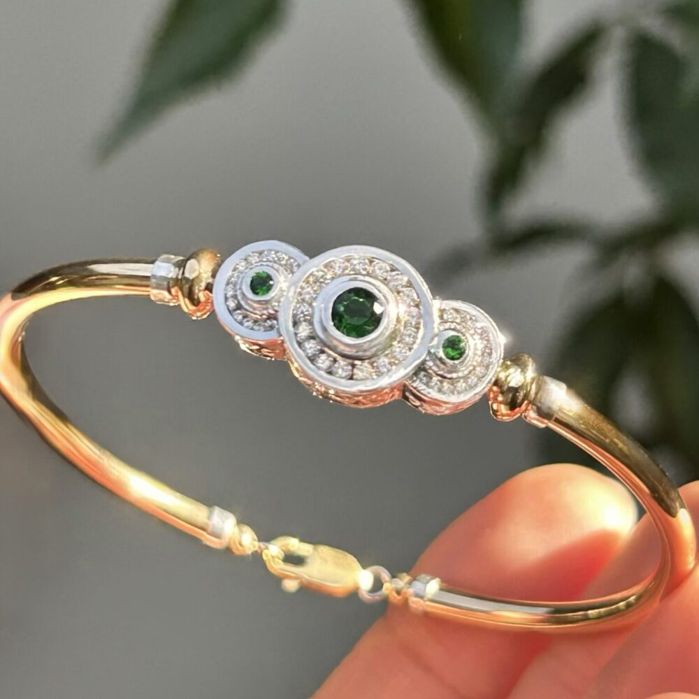 Emerald Tri-Anastasia Gold Filled Bracelet