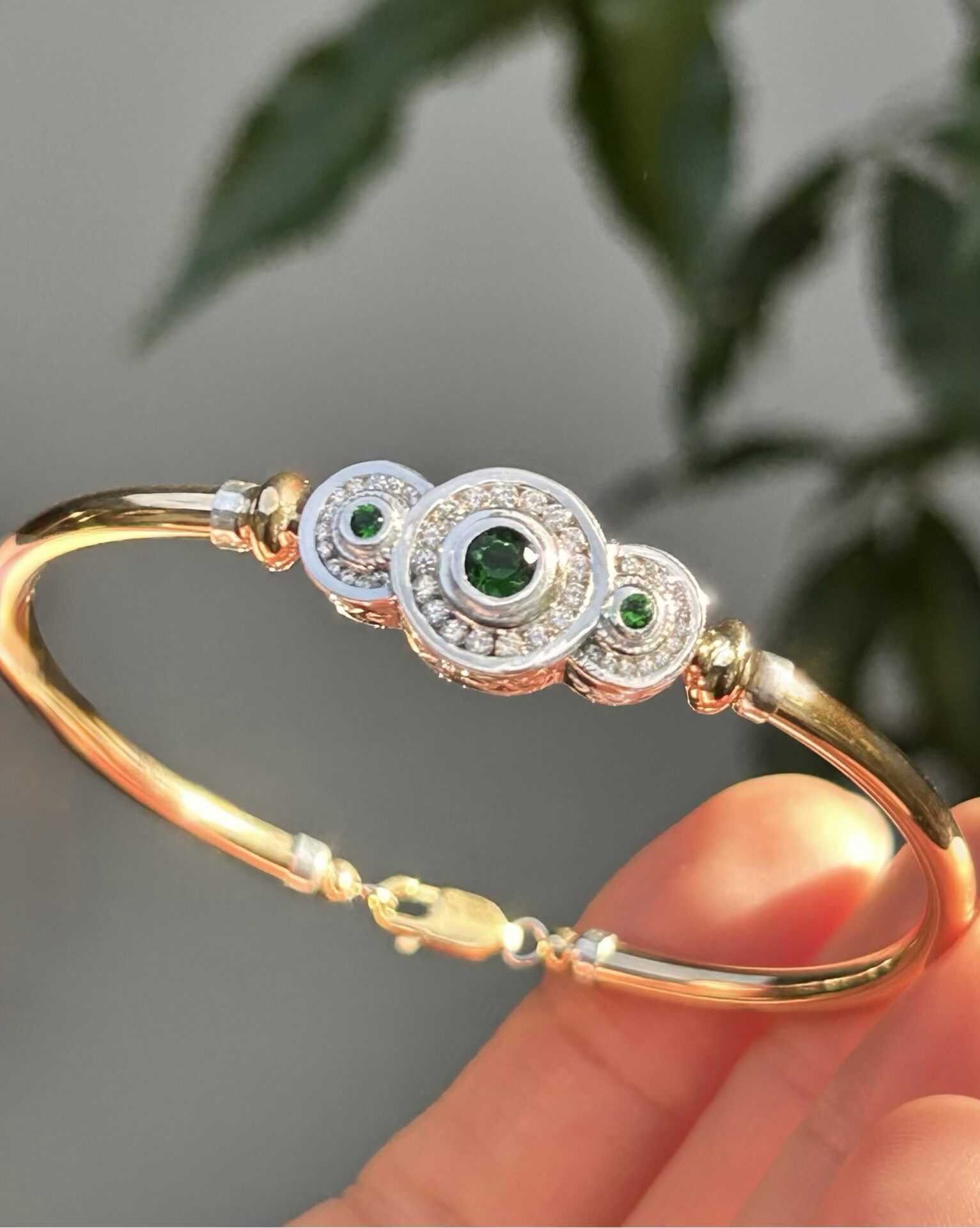 Emerald Tri-Anastasia Gold Filled Bracelet