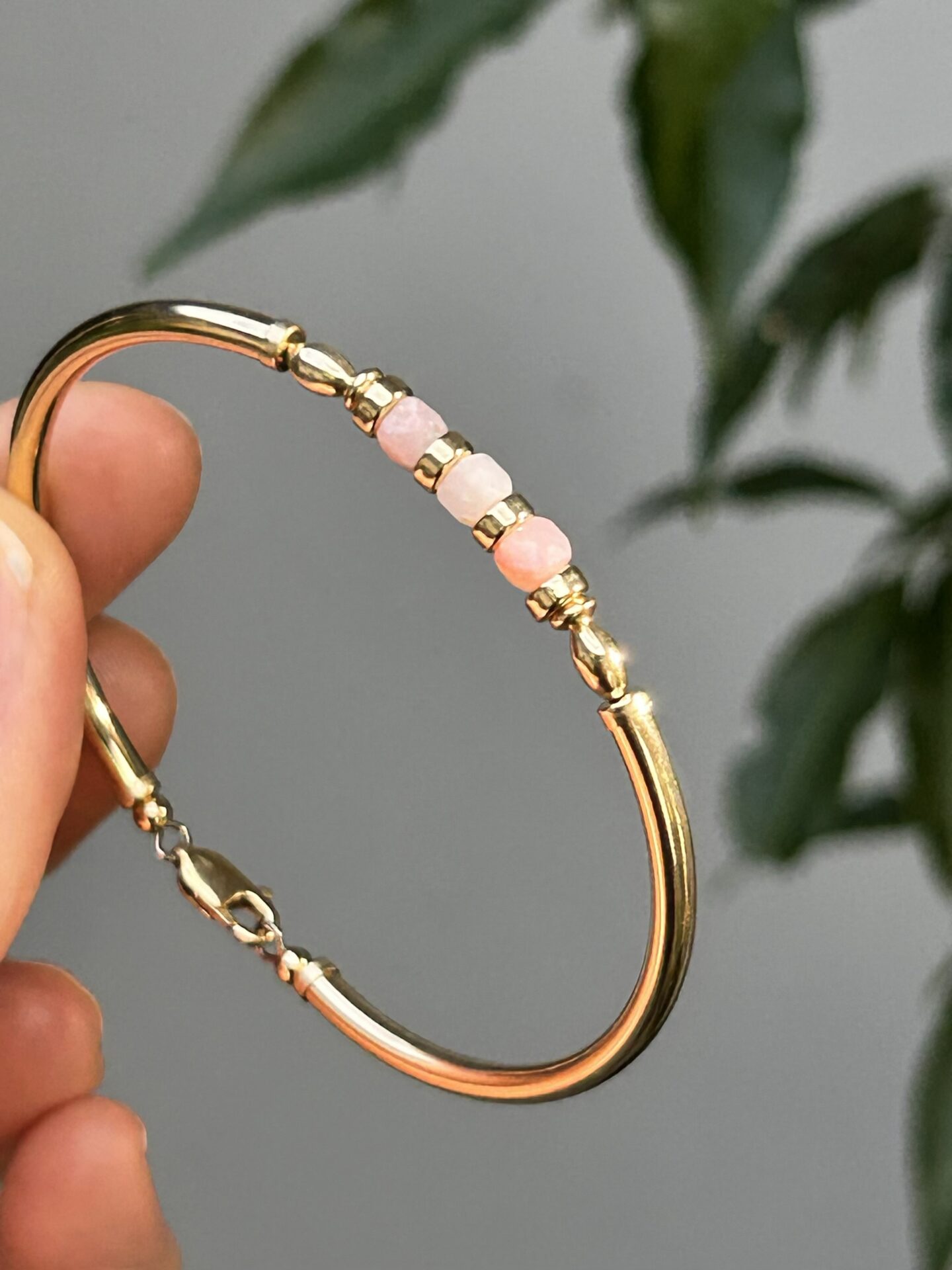 Peruvian Pink Opal Pia 14K Gold Filled Bracelet - Image 2