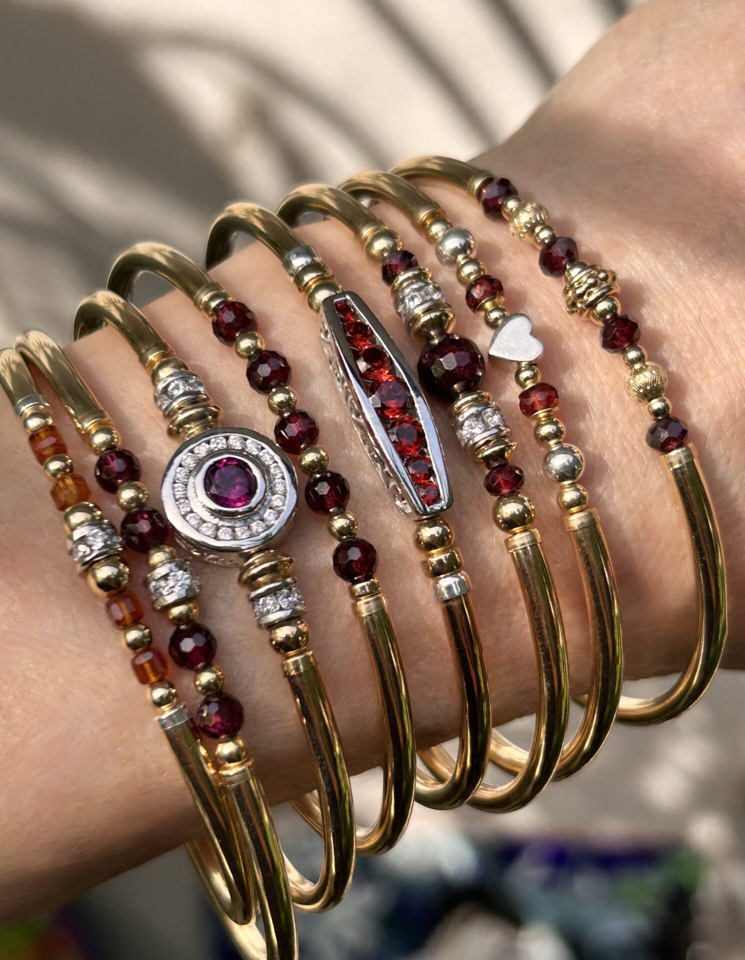 Garnet Emilie Gold Filled Bracelet - Image 3