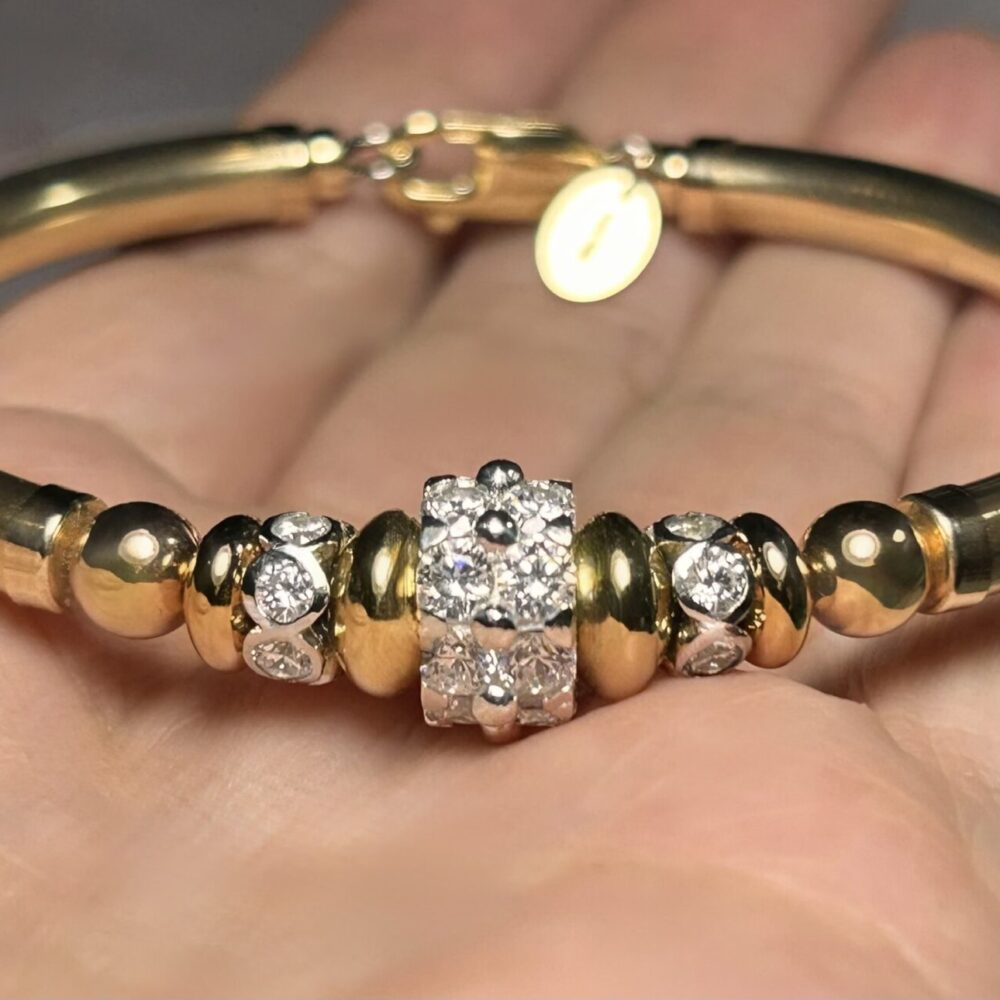 Anne Cz Wide Band Gold Filled Bracelet