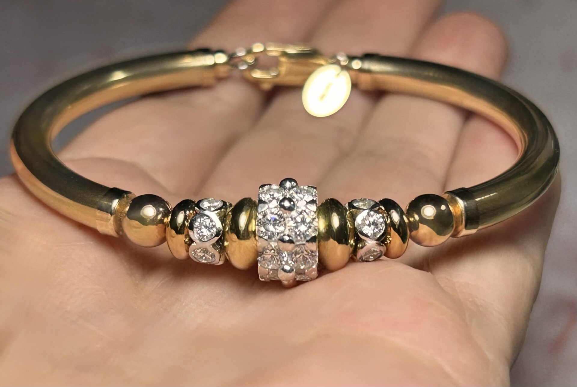 Anne Cz Wide Band Gold Filled Bracelet