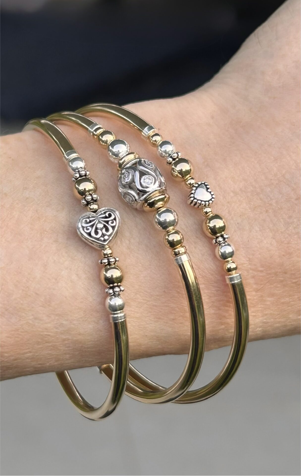 Meika Filigree Heart Gold Filled Bracelet - Image 4