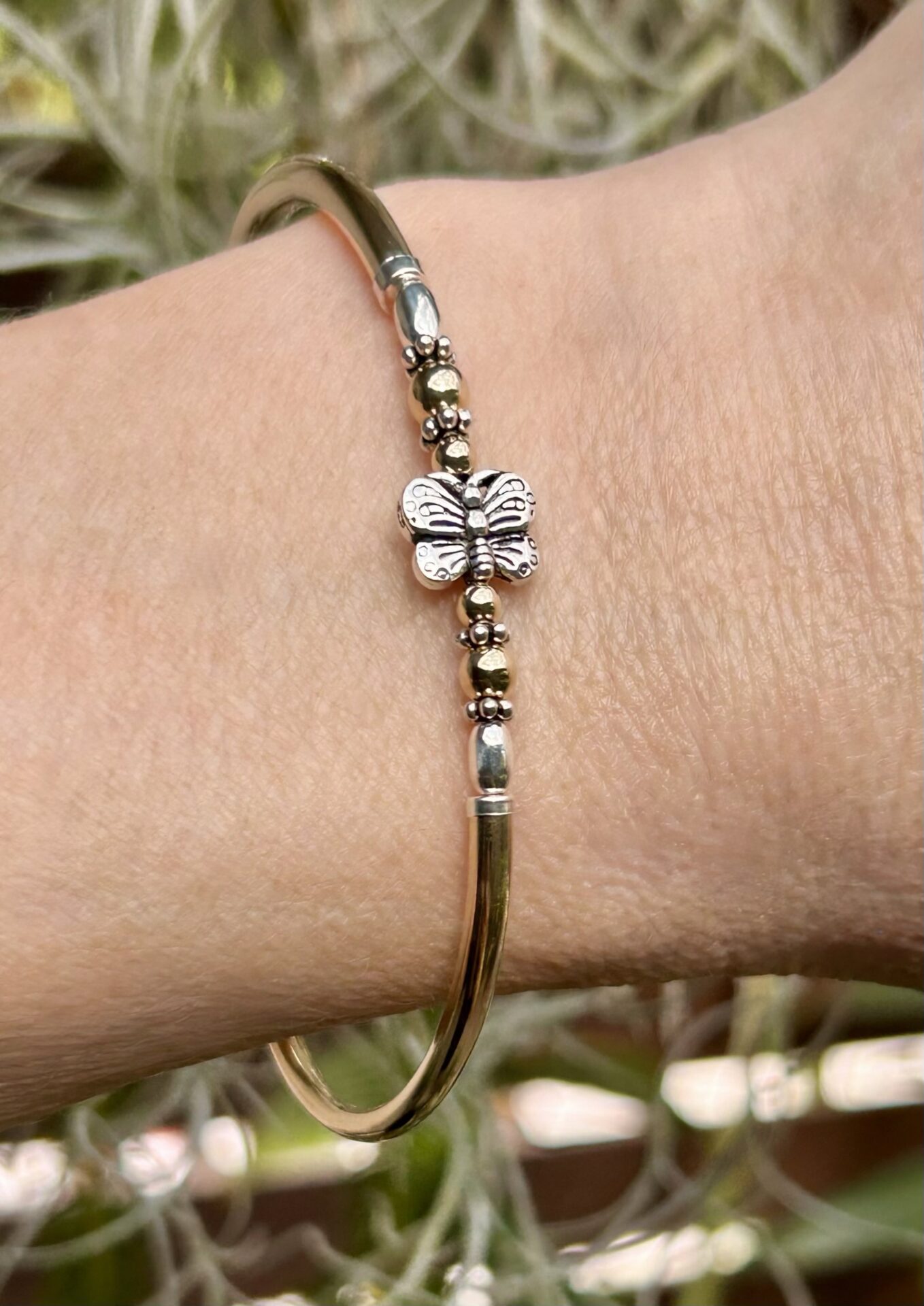 Little Butterfly 2 Tone Gold Filled Bracelet