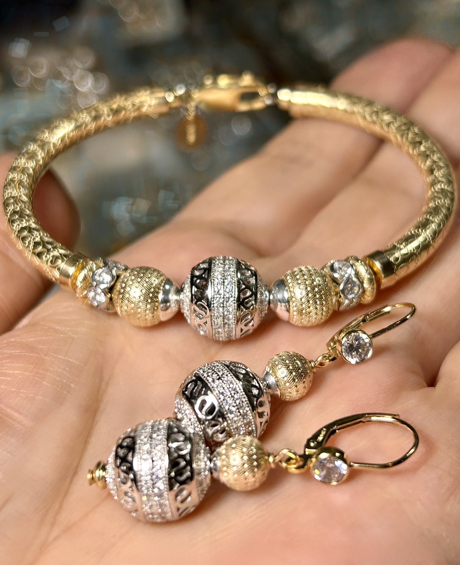 Chelsea Cz Wide Band Gold Filled Bracelet - Image 2