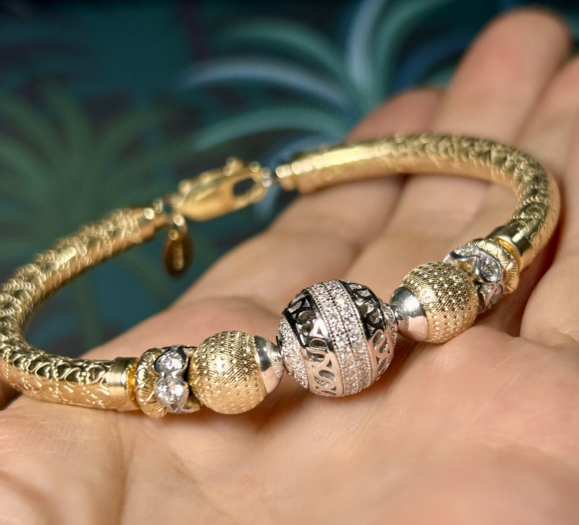 Chelsea Cz Wide Band Gold Filled Bracelet