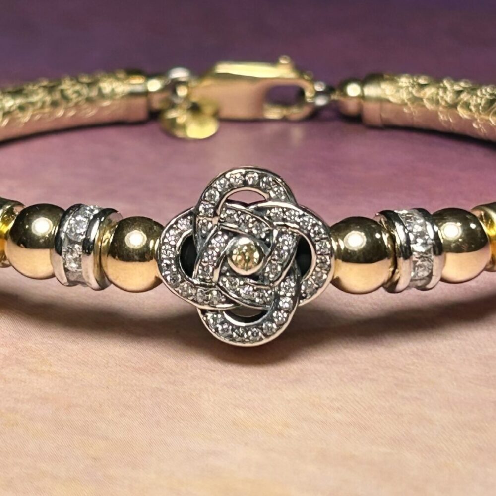 Celtic 4 Elements Wide Band Gold Filled Bracelet