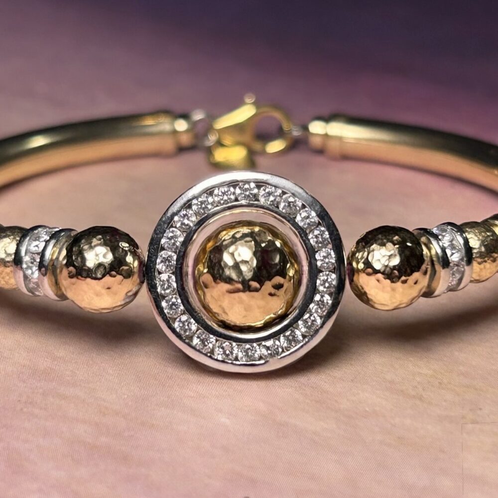 Eternity Cz Wide Band Gold Filled Bracelet