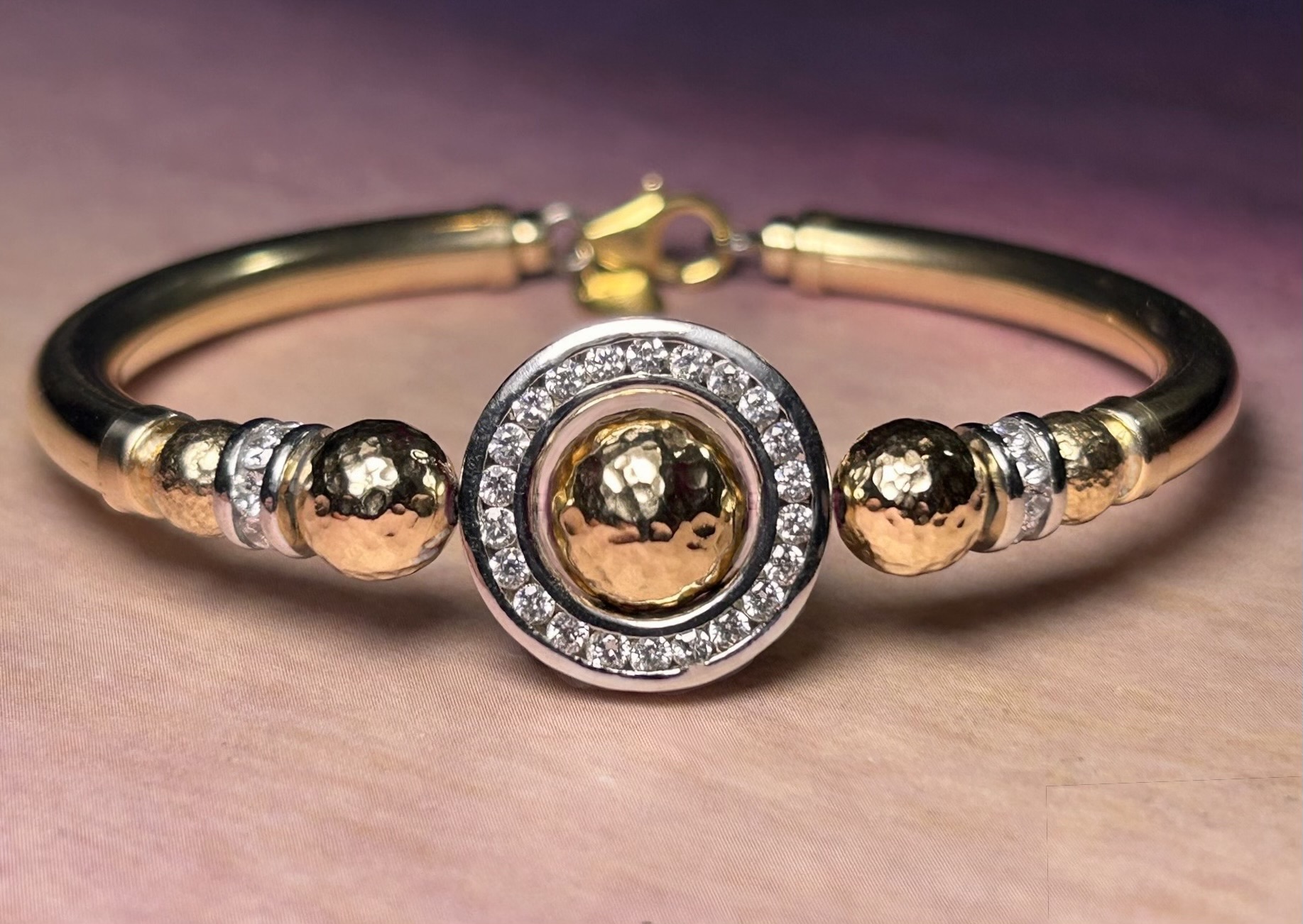 Eternity Cz Wide Band Gold Filled Bracelet