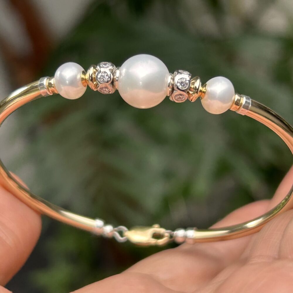 Bella White Pearl Gold Filled Bracelet
