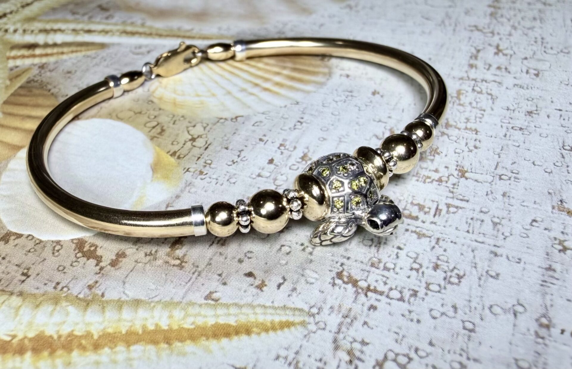 Green Sea Turtle Gold Filled Bracelet - Image 2