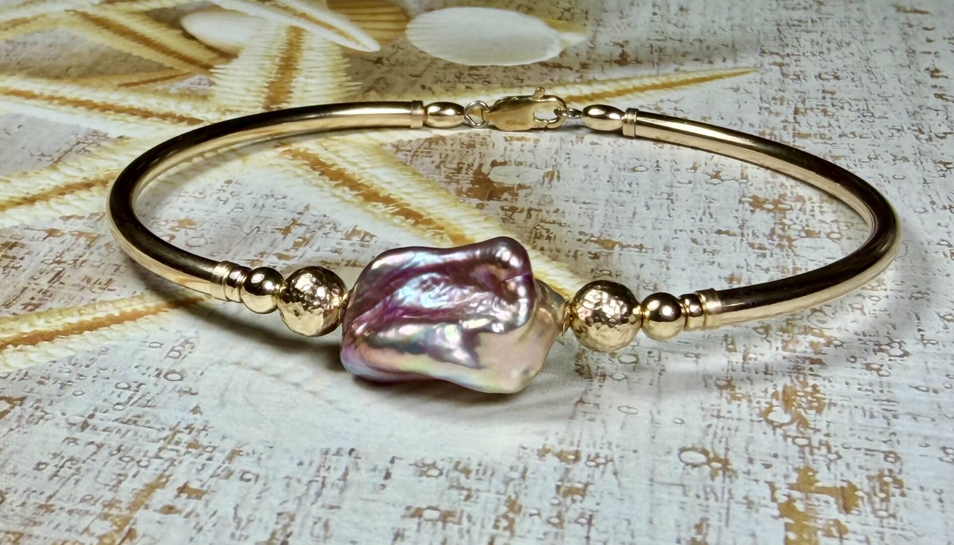 Keshi Pink Pearl Gold Filled Bracelet - Image 6