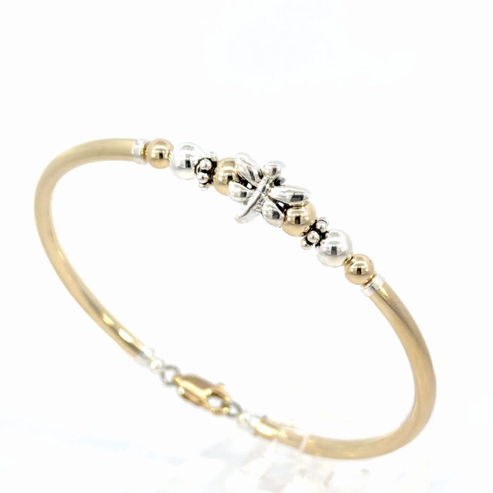 Dragonfly 2 Tone Gold Filled Bracelet