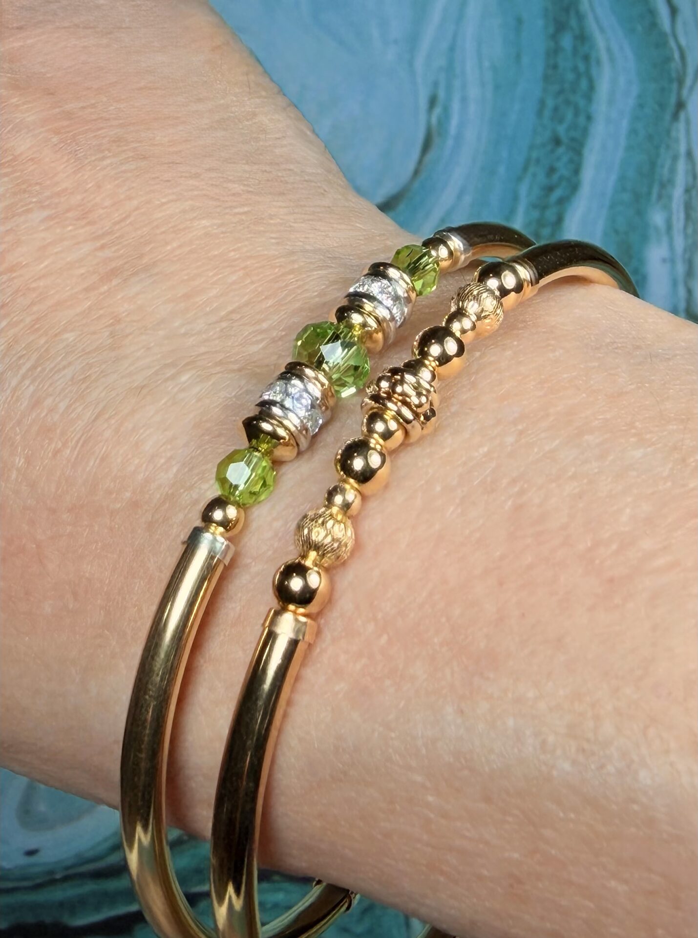 Vienna Peridot Austrian Crystal Gold Filled Bracelet - Image 4