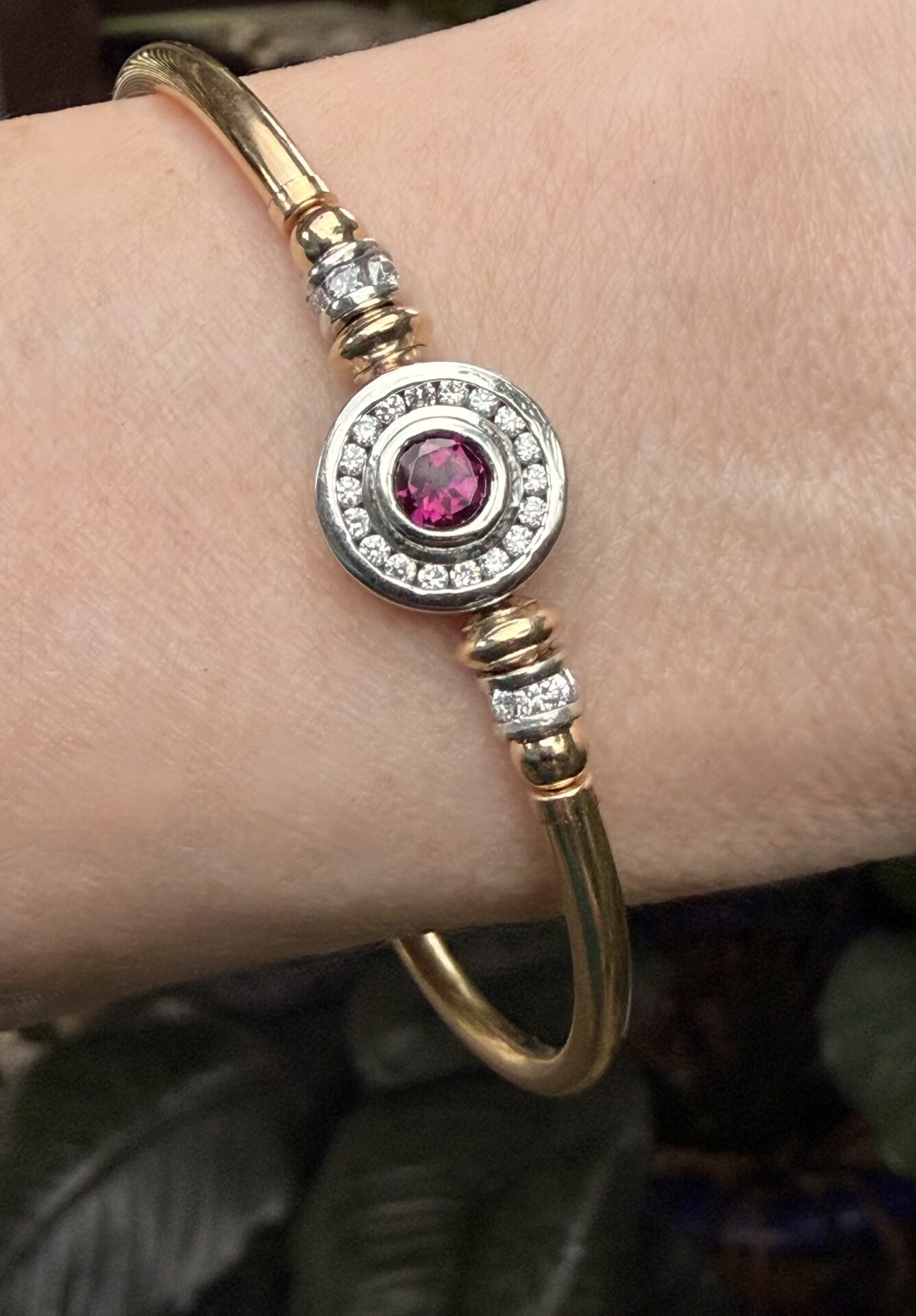 Garnet Anastasia Gold Filled Bracelet - Image 2
