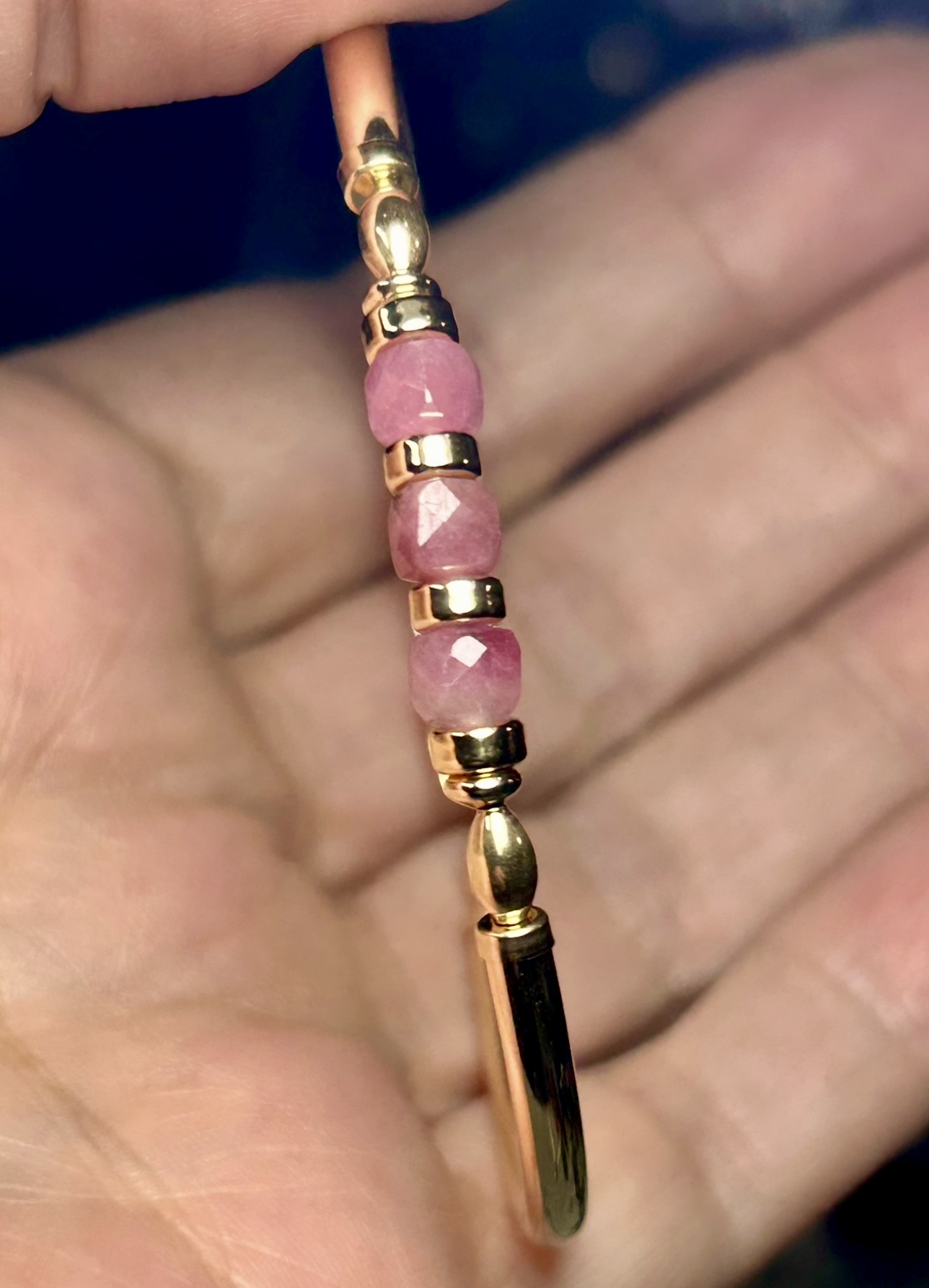 Tourmaline Pia Gold Filled Bracelet (Pink) - Image 4